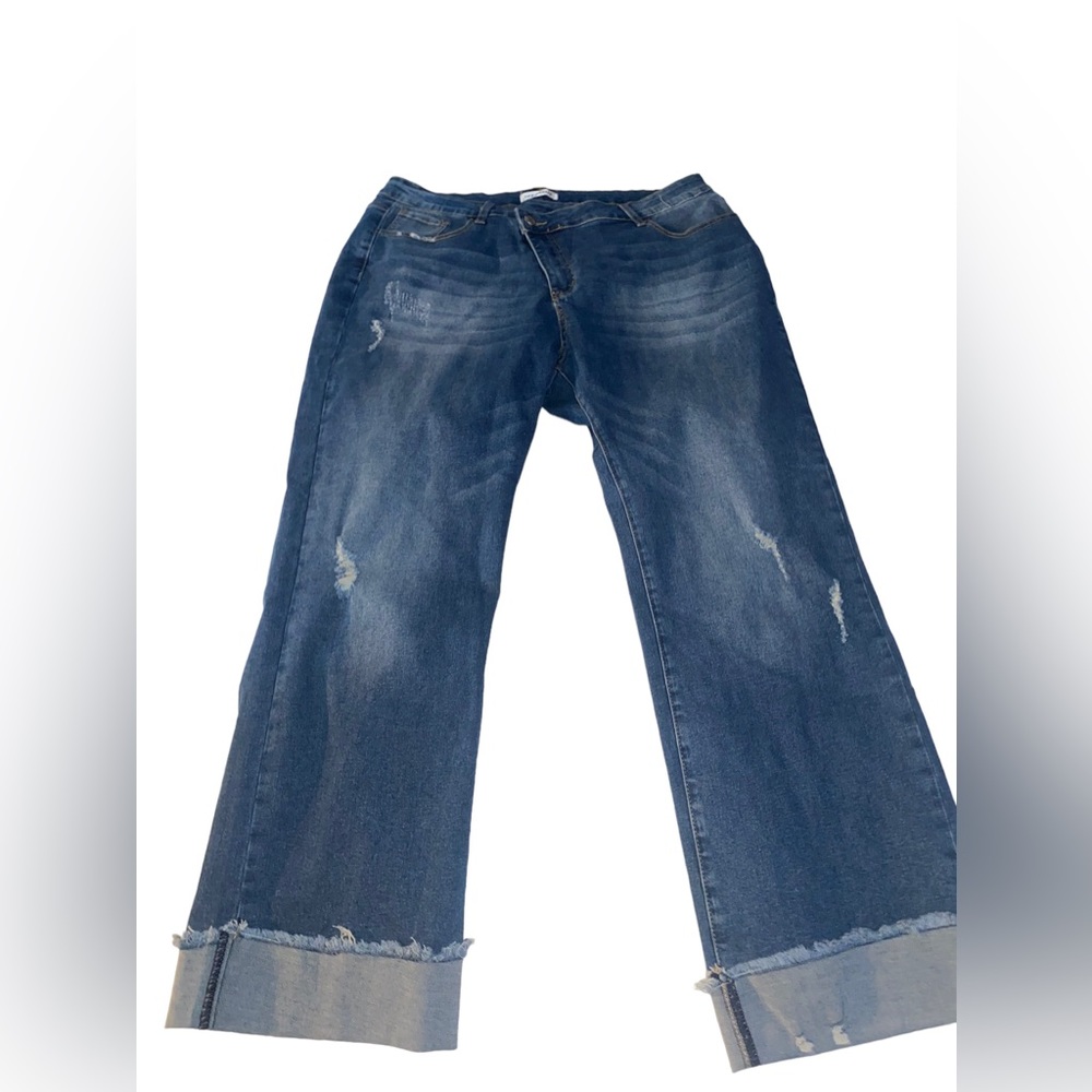 Mekool size 3x juniors? Wide leg cuffed jeans new